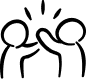 people high-fiving icon