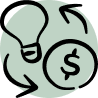 money and lightbulb icon